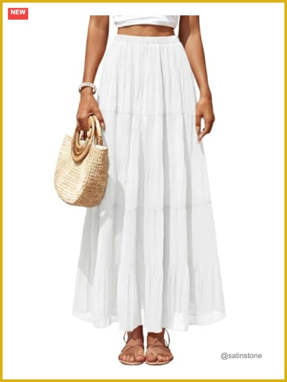 Chiffon Pleated High Waist Maxi Skirt Tiered A-Line Long Women's